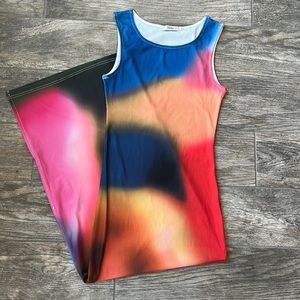Maxi form fitting colorful dress